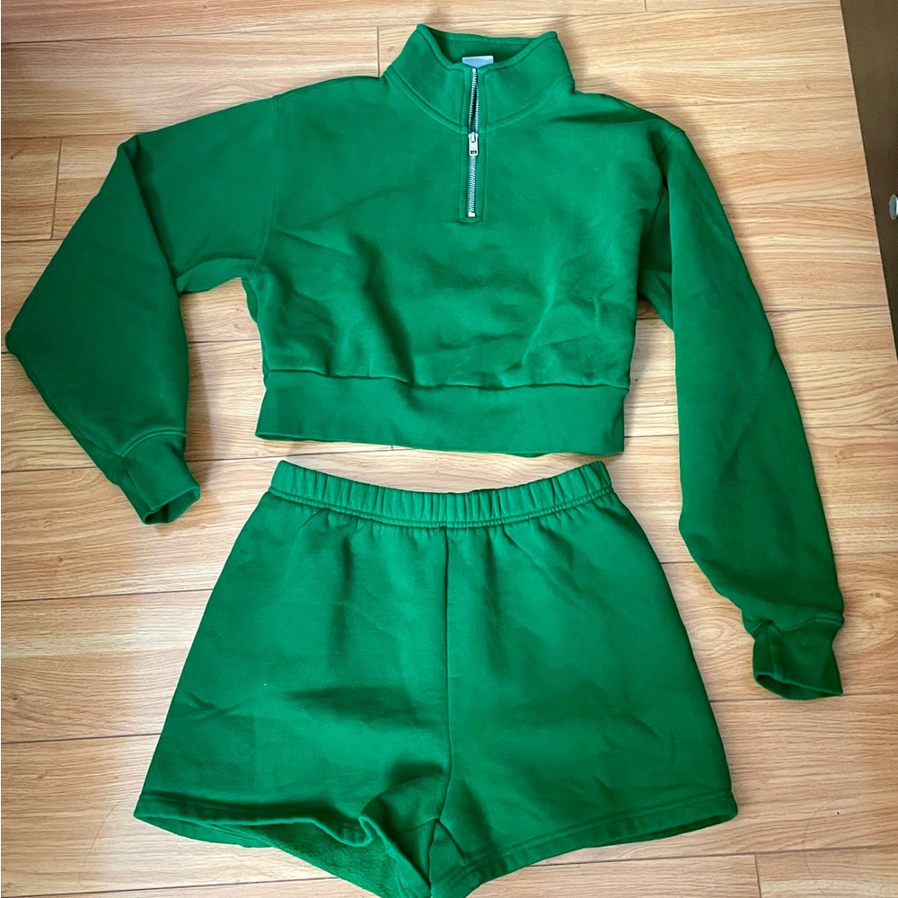 TNA Cropped Sweatshirt and Shorts Set